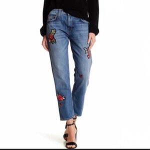 Joie Rose Patch Cotton Boyfriend Jeans Size 24